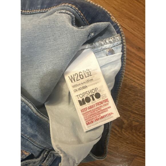 Topshop Moto Jeans Leigh W26 Blue L32 - Picture 6 of 12